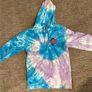 Santa Cruz Skateboards Blue and Purple Tie-Dye Hoodie